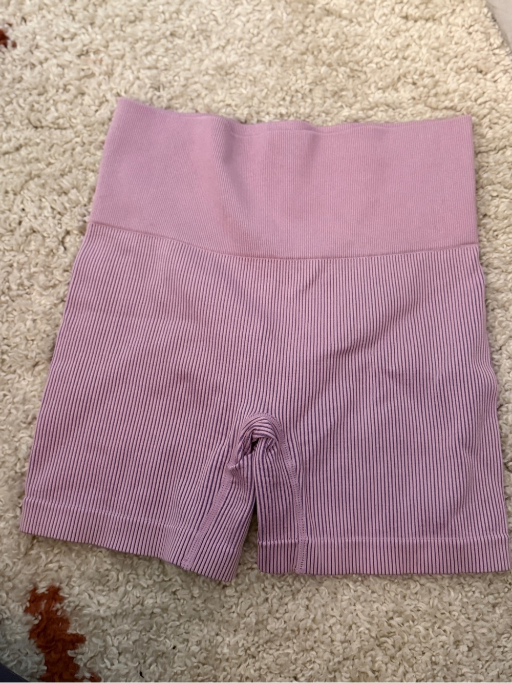 Colsie Ribbed High-Waist Bike Shorts - Light Pink